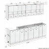 Кухня  Корнелия  ЭКСТРА 2,5 без столешницы [км.01875]