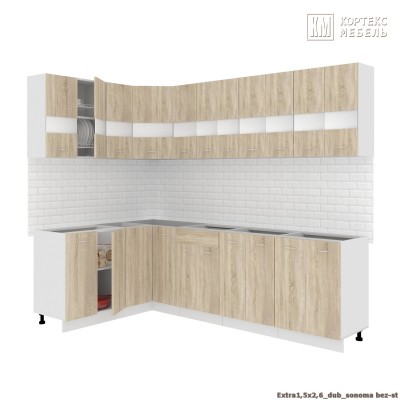 Кухня  Корнелия  ЭКСТРАугловая 1,5х2,6 без столешницы [км.01927]