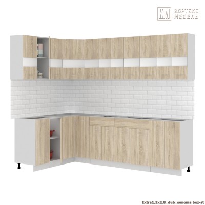 Кухня  Корнелия  ЭКСТРА угловая 1,5х2,8 без столешницы [км.01931]