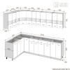 Кухня  Корнелия  ЭКСТРА угловая 1,5х2,8 без столешницы [км.01931]