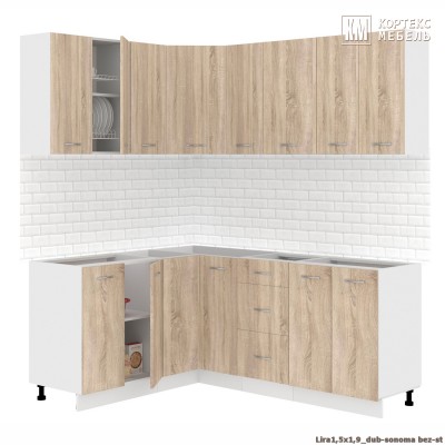 Кухня  Корнелия  ЛИРА угловая 1,5х1,9 Без Столешницы [км.02709]