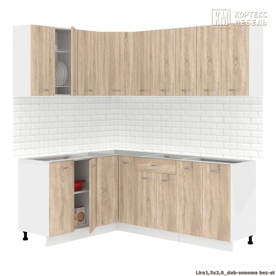 Кухня  Корнелия  ЛИРА угловая 1,5х2,0 Без Столешницы [км.02711]