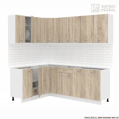 Кухня  Корнелия  ЛИРА угловая 1,5х2,2 Без Столешницы [км.02715]