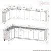 Кухня  Корнелия  ЛИРА угловая 1,5х2,9 Без Столешницы [км.02721]